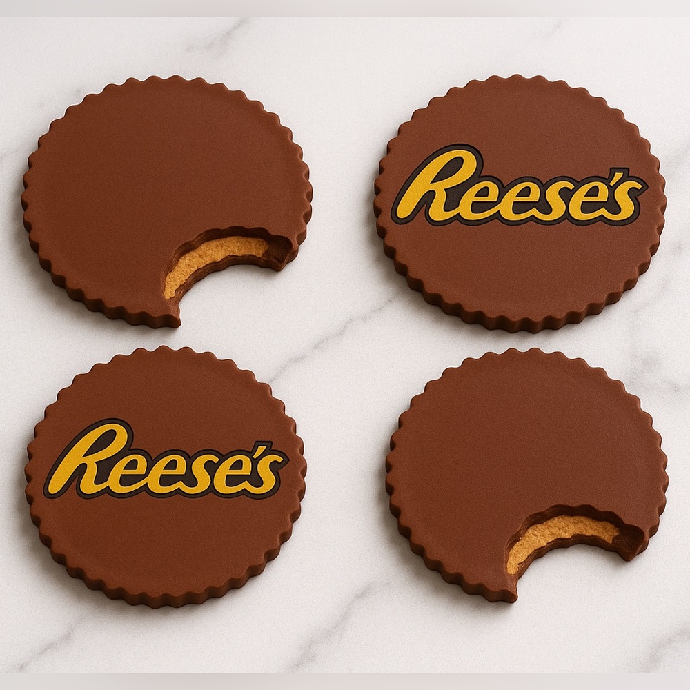 Peanut Butter Cup Coaster Set Handmade – Set of 4